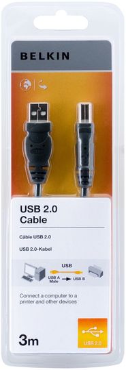 BELKIN USB 2.0 kábel AB, rad štandard, 3.0m