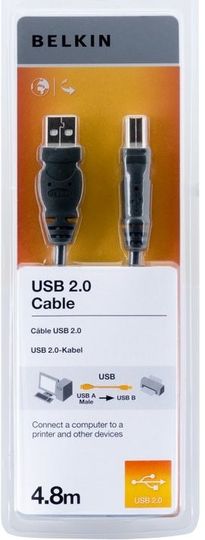 BELKIN USB 2.0 kábel AB, rad štandard, 4.8m