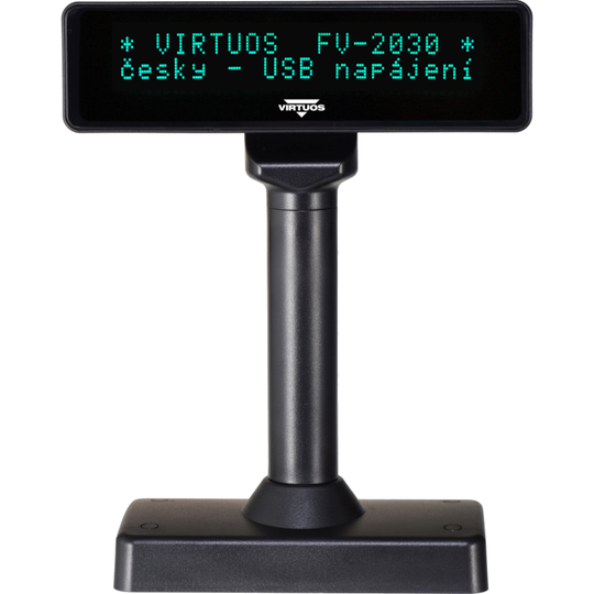 VFD zák.displej FV-2030B 2x20, 9mm, USB, čierny
